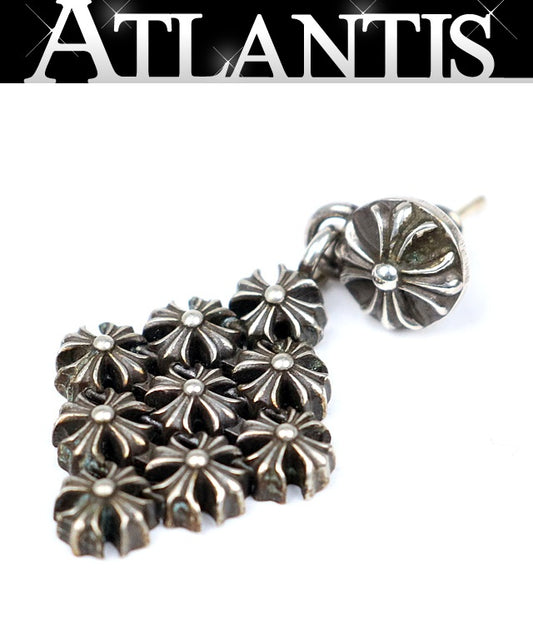 CHROME HEARTS CH Plus Chain Mail Drop Silver Earring