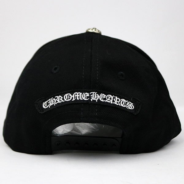 CHROME HEARTS Vertical Logo Silver Baseball Cap Black