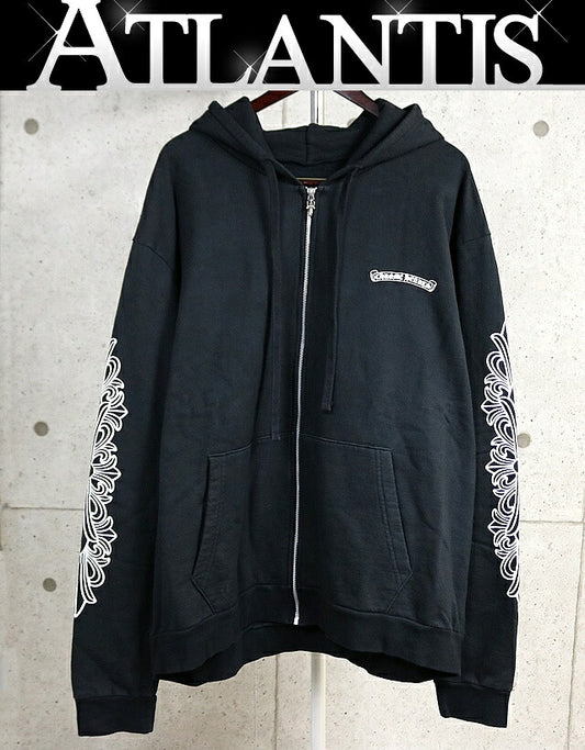 CHROME HEARTS Dagger Eye Chart Floral Zip Hoodie Size XL
