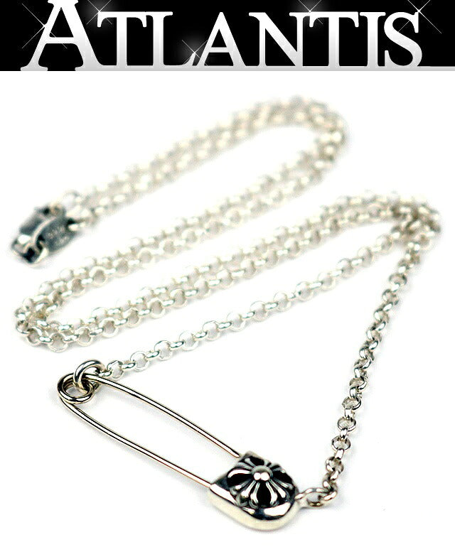 CHROME HEARTS Safety Pin Roll Chain Necklace SV925 Silver