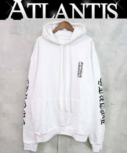 CHROME HEARTS Old English Pullover Hoodie White Size M
