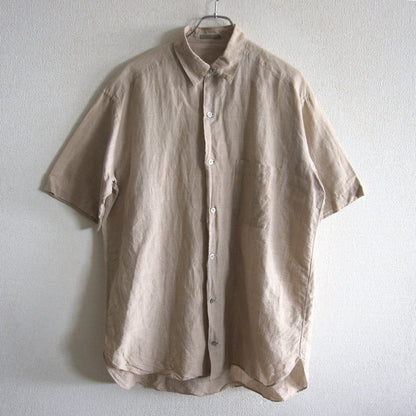 Y's for men Cotton Linen Check Short Sleeve Shirt Size L