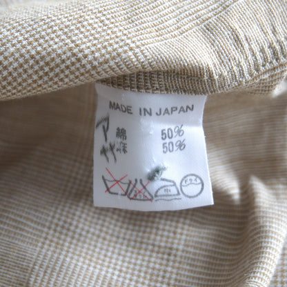 Y's for men Cotton Linen Check Short Sleeve Shirt Size L