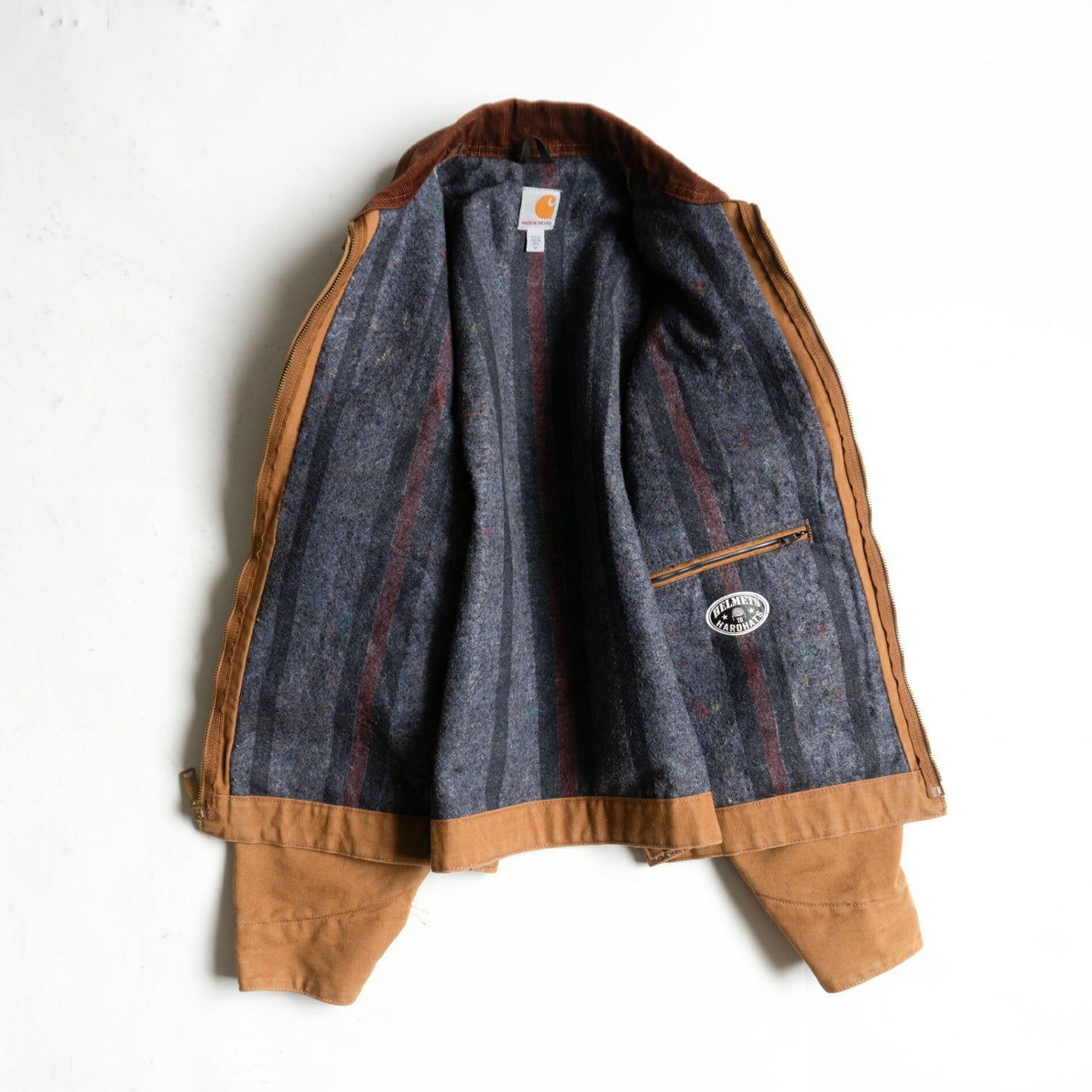 Carhartt J001BRN Brown Duck Canvas Detroit Jacket Size M