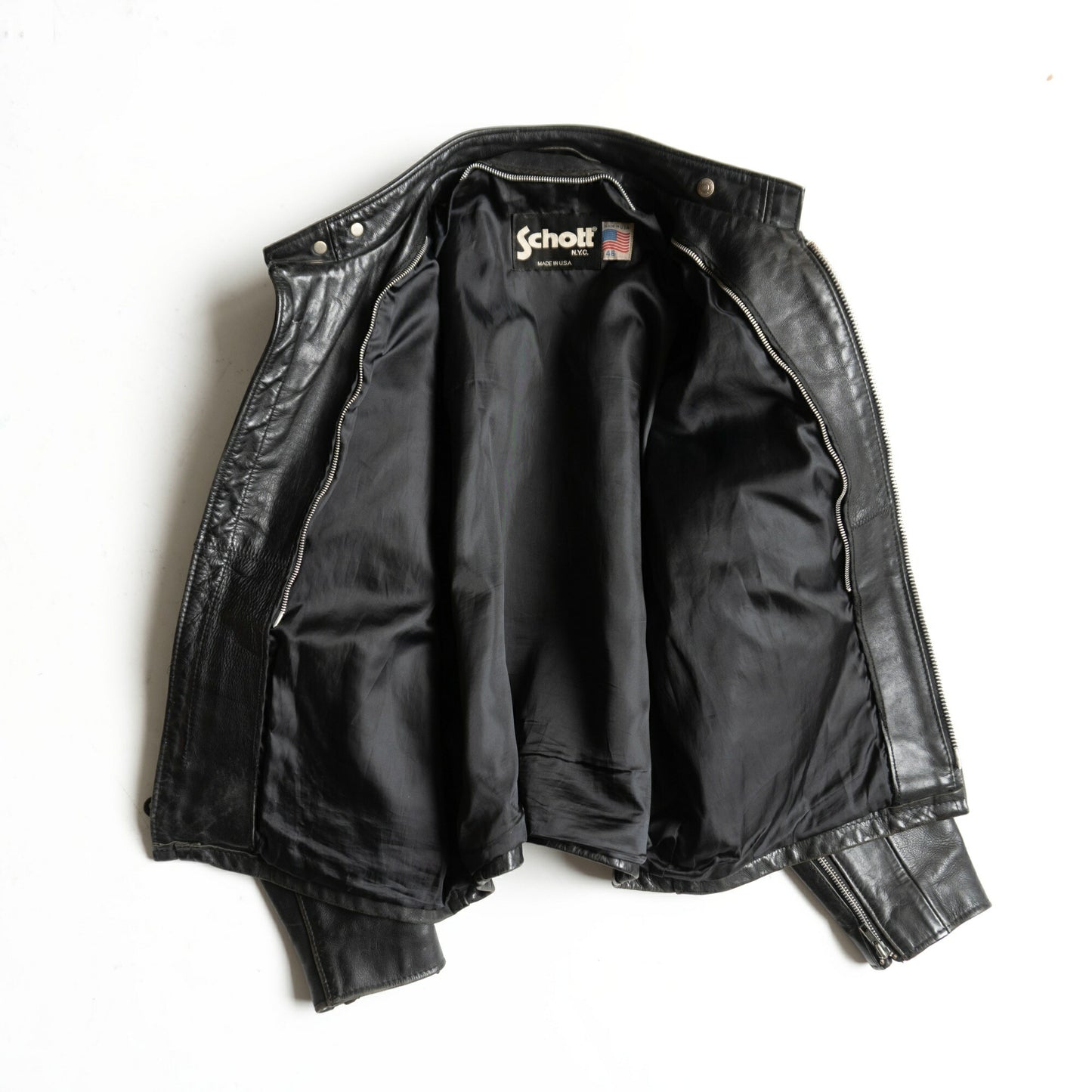 SCHOTT 641 USA Made Single Rider Leather Jacket Size S