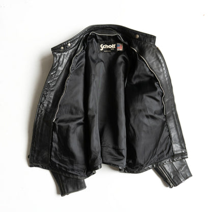SCHOTT 641 USA Made Single Rider Leather Jacket Size S