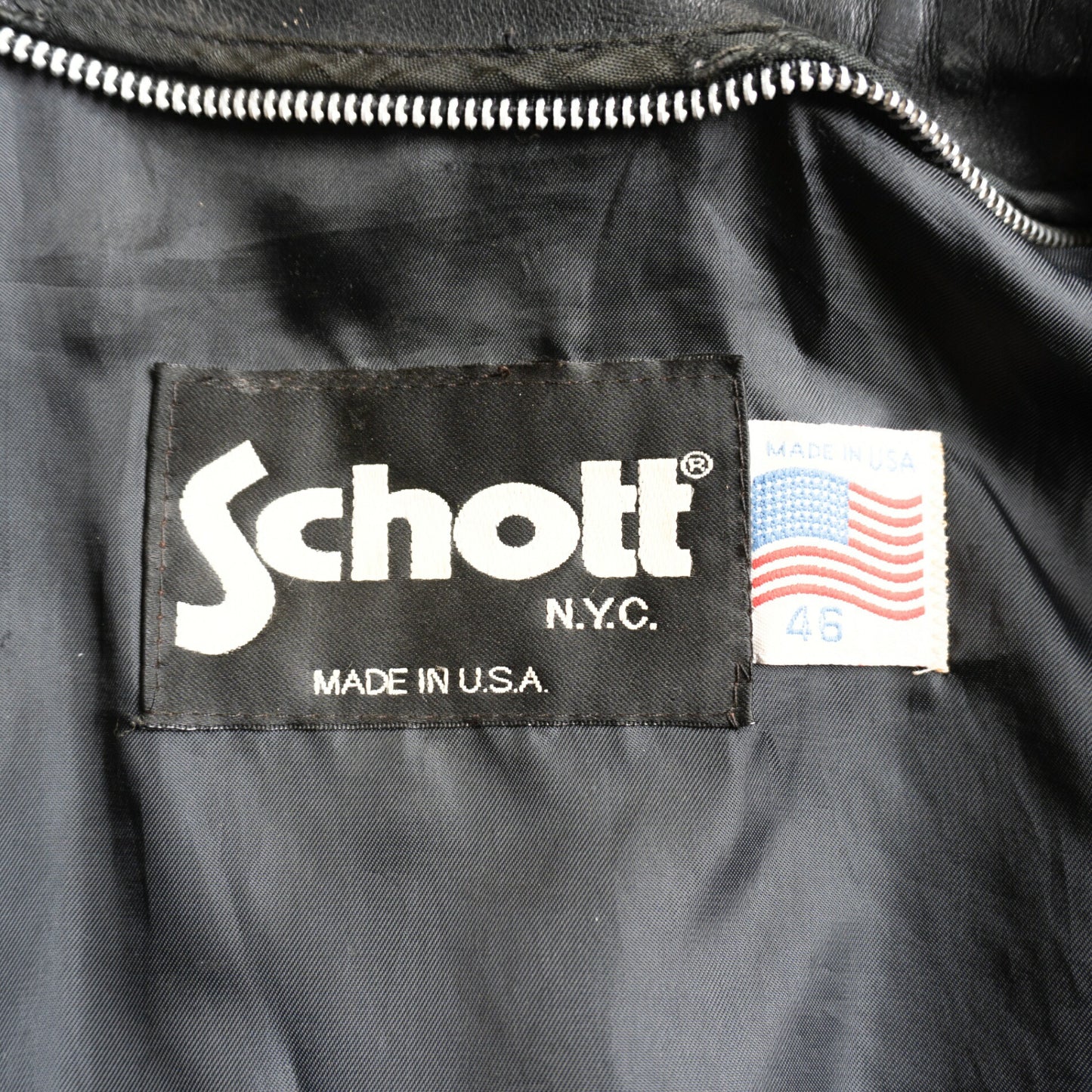 SCHOTT 641 USA Made Single Rider Leather Jacket Size S
