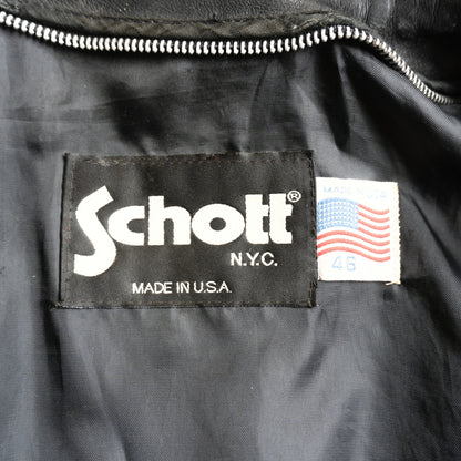 SCHOTT 641 USA Made Single Rider Leather Jacket Size S