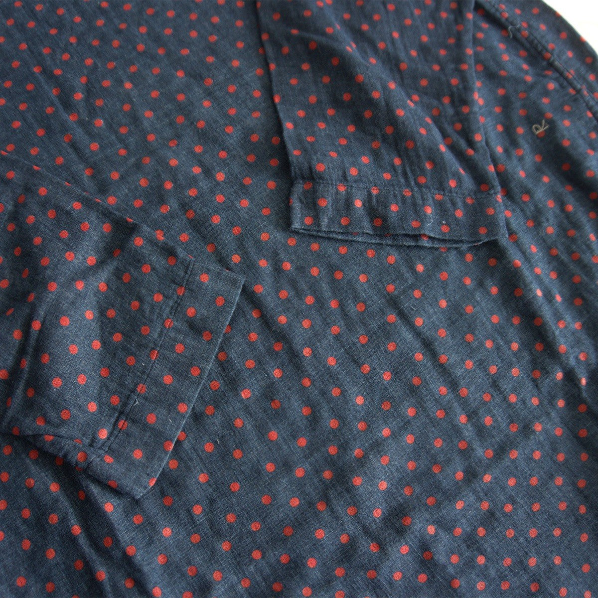 45R Indigo Double Weave Polka Dot Umahiko Dress Size 0