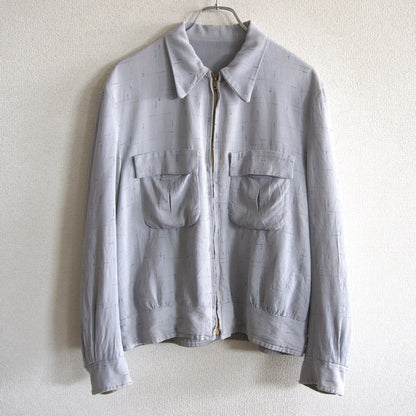 SERVAL 50s Vintage Kasuri Rayon Gabardine Reversible Size M