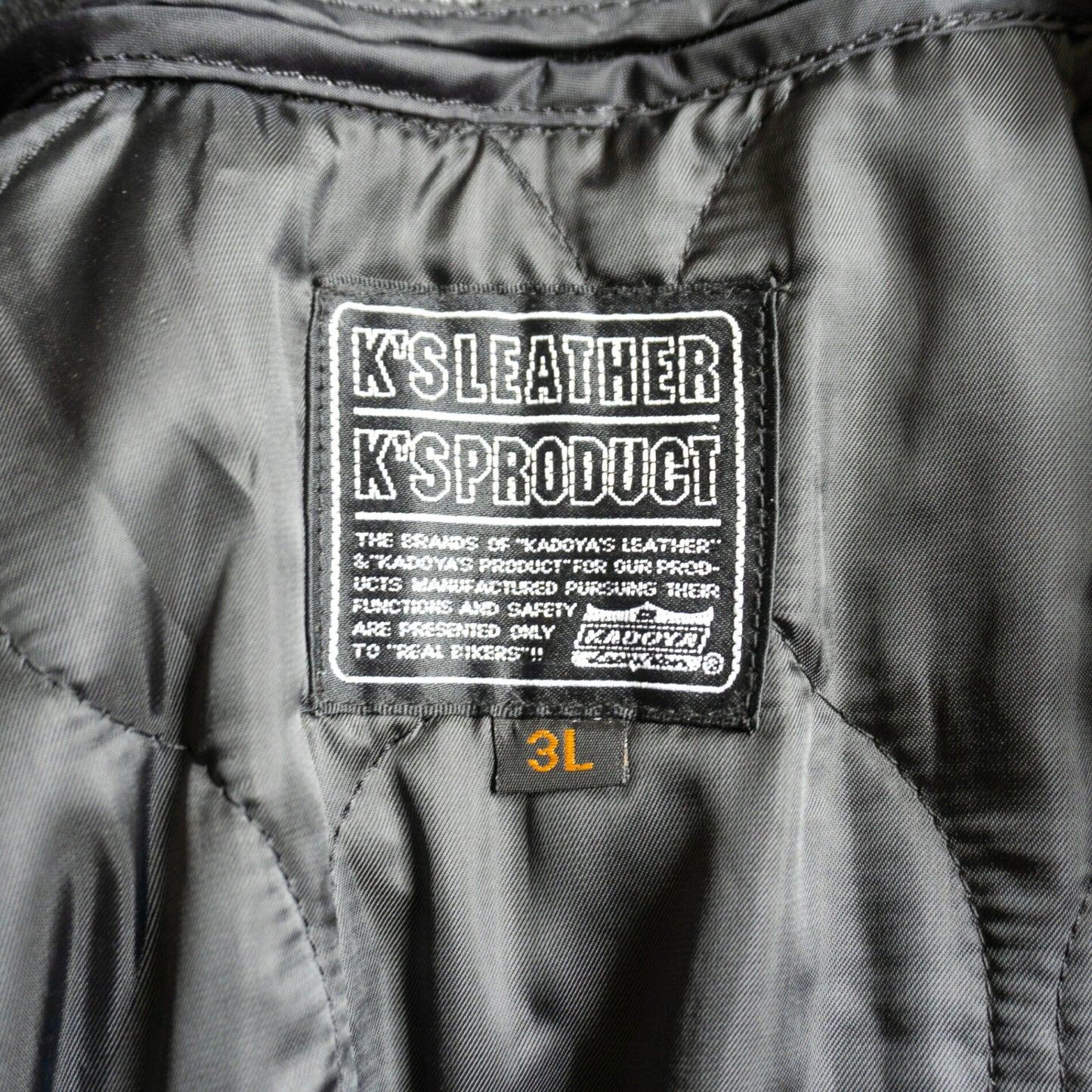 KADOYA Heavy Leather Double Biker Riders Jacket Size 3L