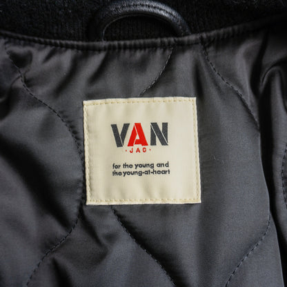 VAN JAC All Leather Varsity Jacket w/ Patches Size M