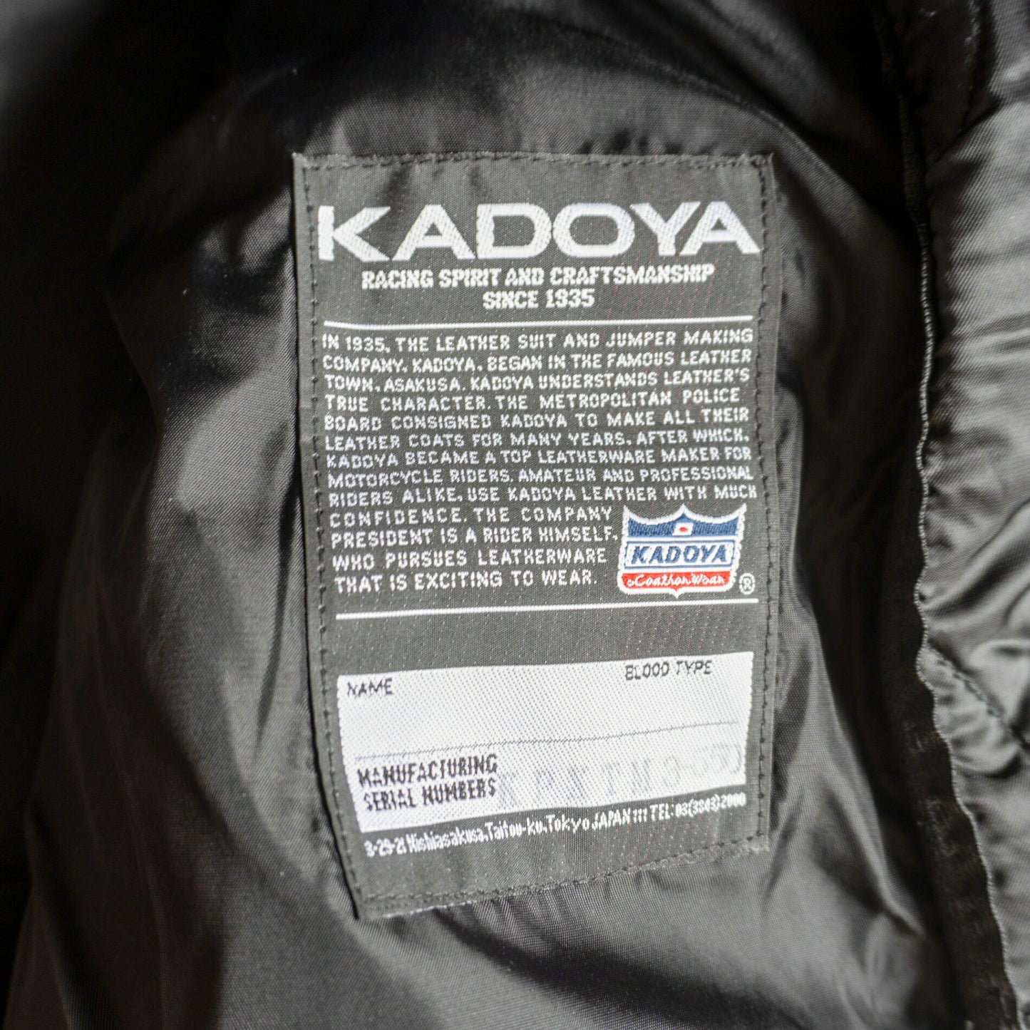 KADOYA Heavy Leather Double Biker Riders Jacket Size 3L