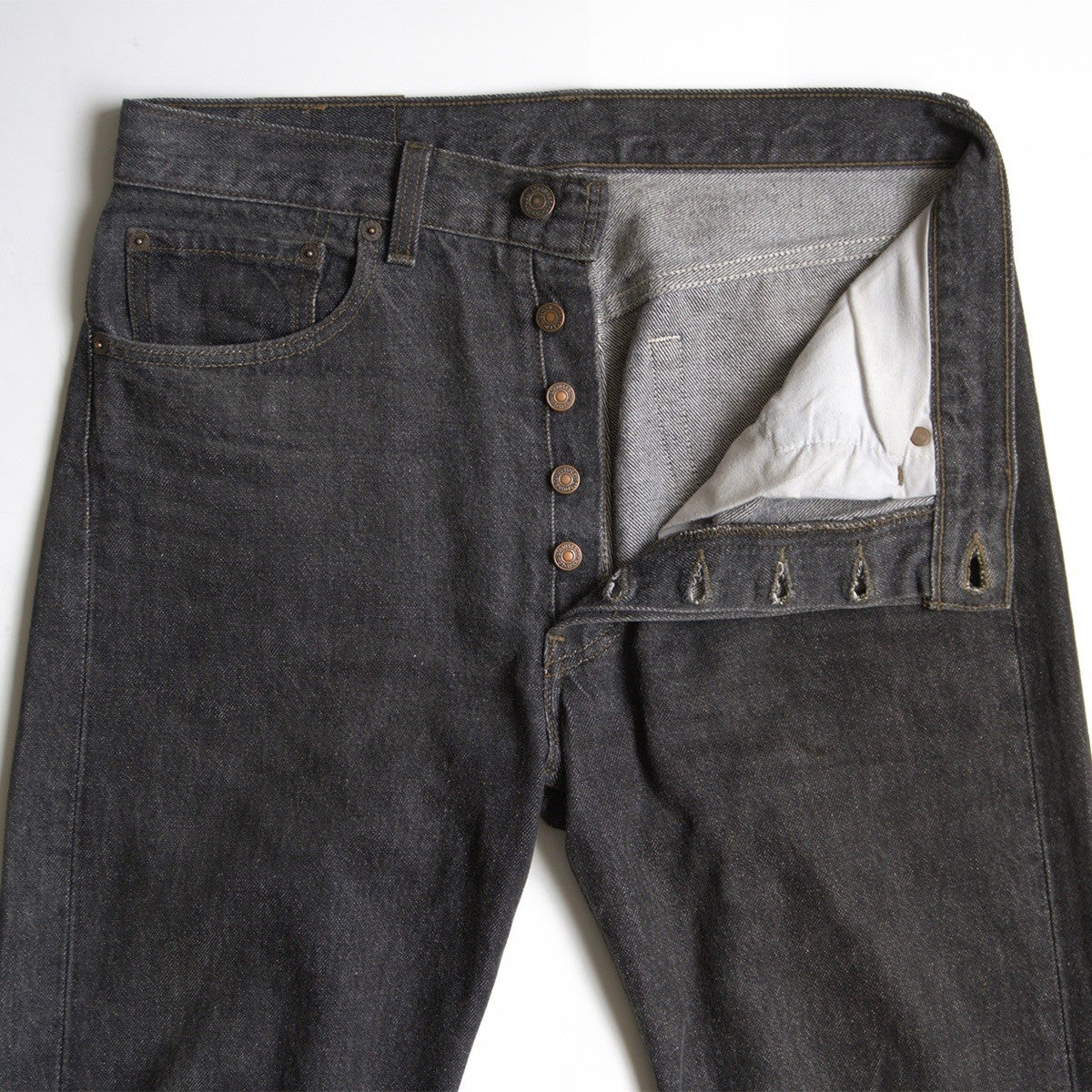 LEVI'S 90s USA 501 Pre-Dyed Black Denim Jeans Size 32×30