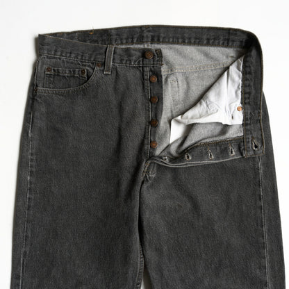 LEVI'S 90s USA 501 Pre-Dyed Black Denim Jeans Size 36×34