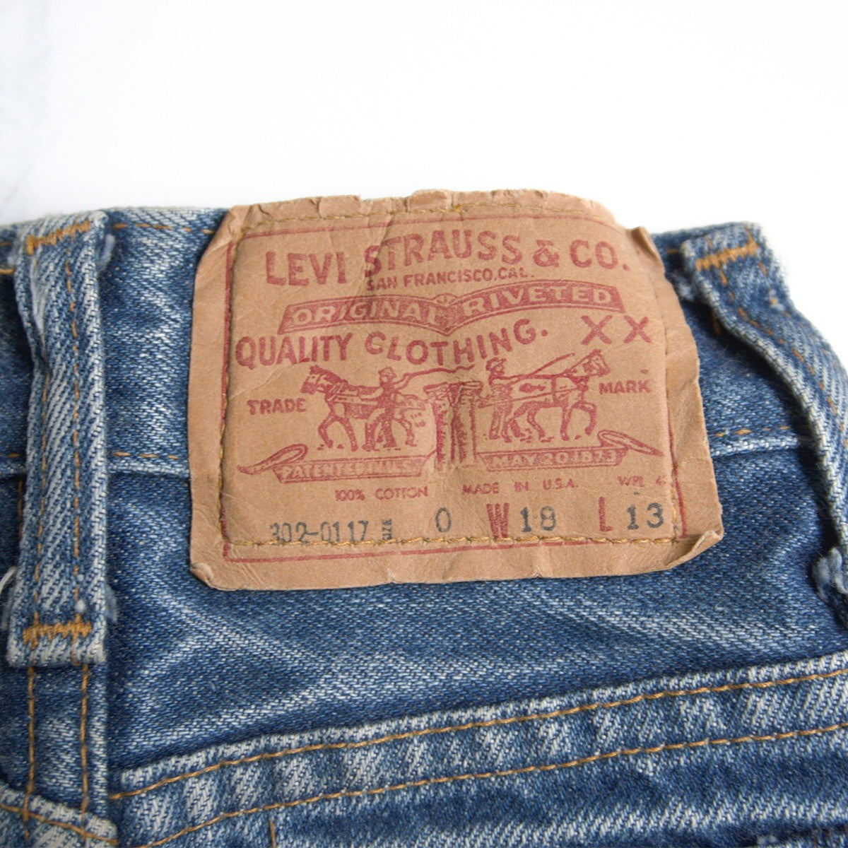 LEVI'S 80s Vintage Kids 302-0117 Denim Pants Size AGE0