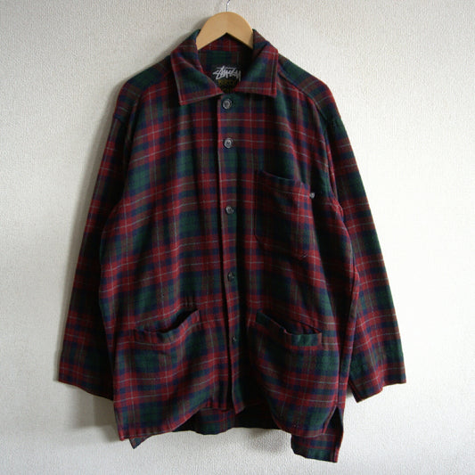 OLD STUSSY 90s Wool Check Jacket Size M
