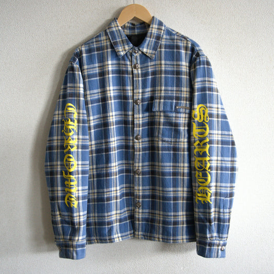 CHROME HEARTS Y NOT WORK DOG Flannel Check Shacket Size L