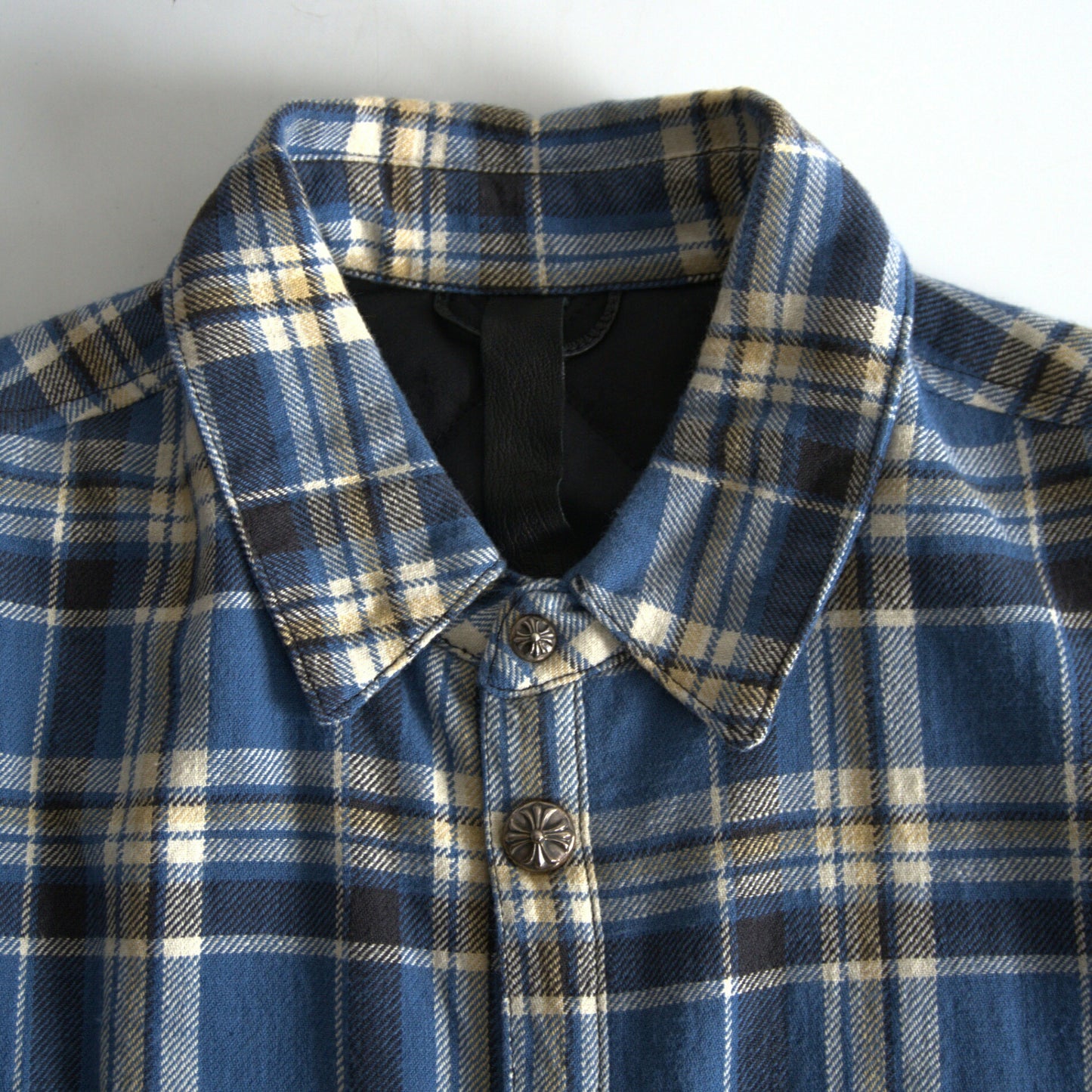 CHROME HEARTS Y NOT WORK DOG Flannel Check Shacket Size L