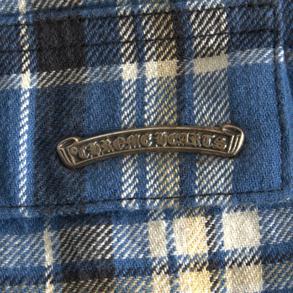 CHROME HEARTS Y NOT WORK DOG Flannel Check Shacket Size L