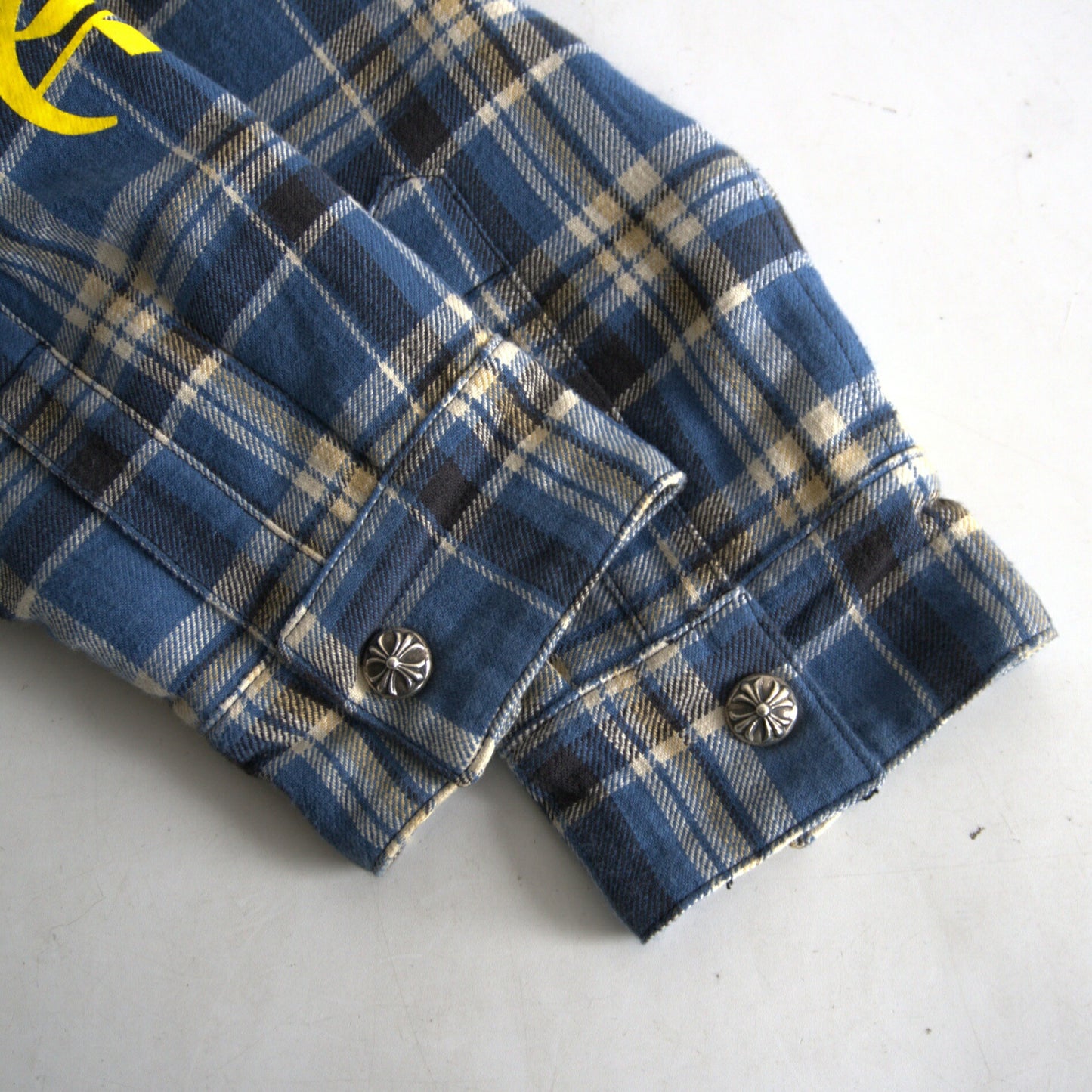 CHROME HEARTS Y NOT WORK DOG Flannel Check Shacket Size L