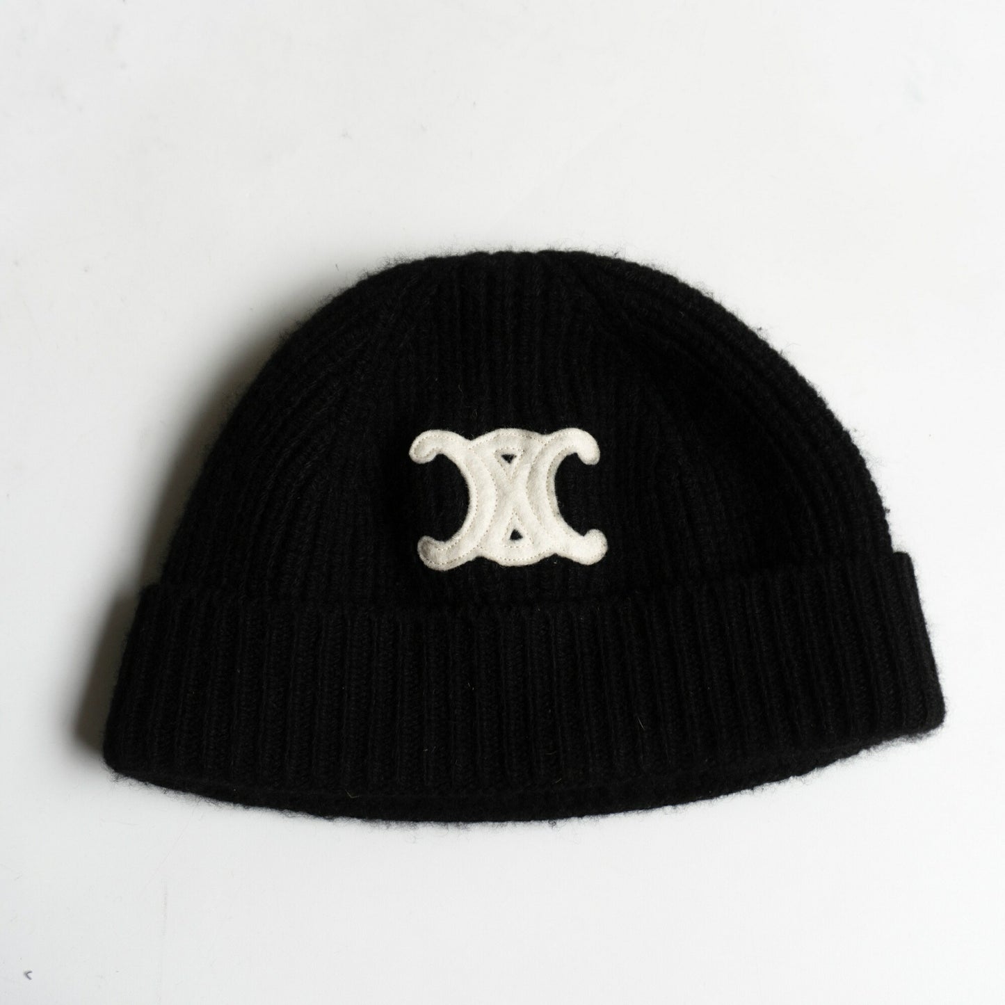 CELINE Triomphe Logo Cashmere Beanie