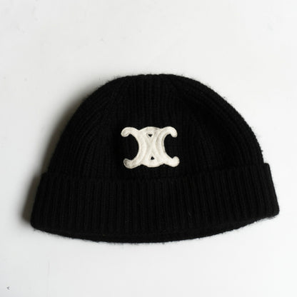 CELINE Triomphe Logo Cashmere Beanie