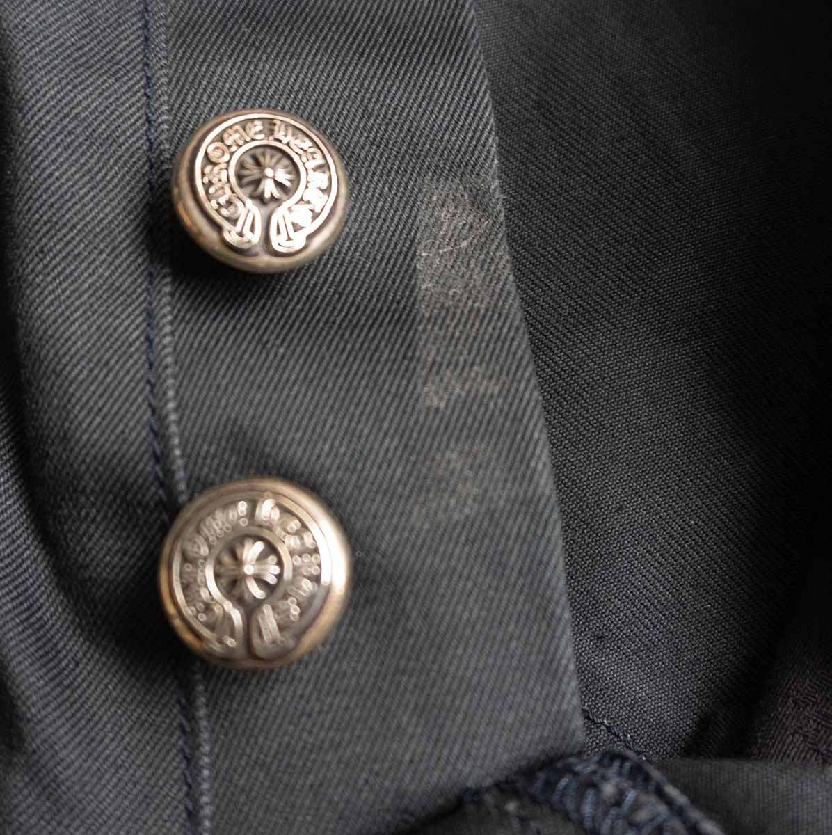 CHROME HEARTS Carpenter Cross Ball Button Denim Size 33