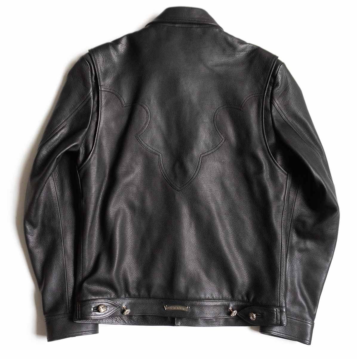 CHROME HEARTS CLASSIC JEAN VJ Leather Western Jkt Size M