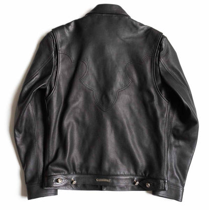 CHROME HEARTS CLASSIC JEAN VJ Leather Western Jkt Size M