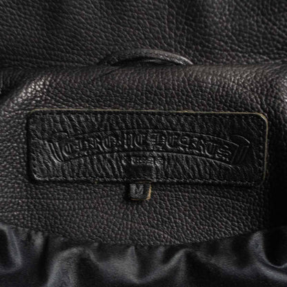 CHROME HEARTS CLASSIC JEAN VJ Leather Western Jkt Size M