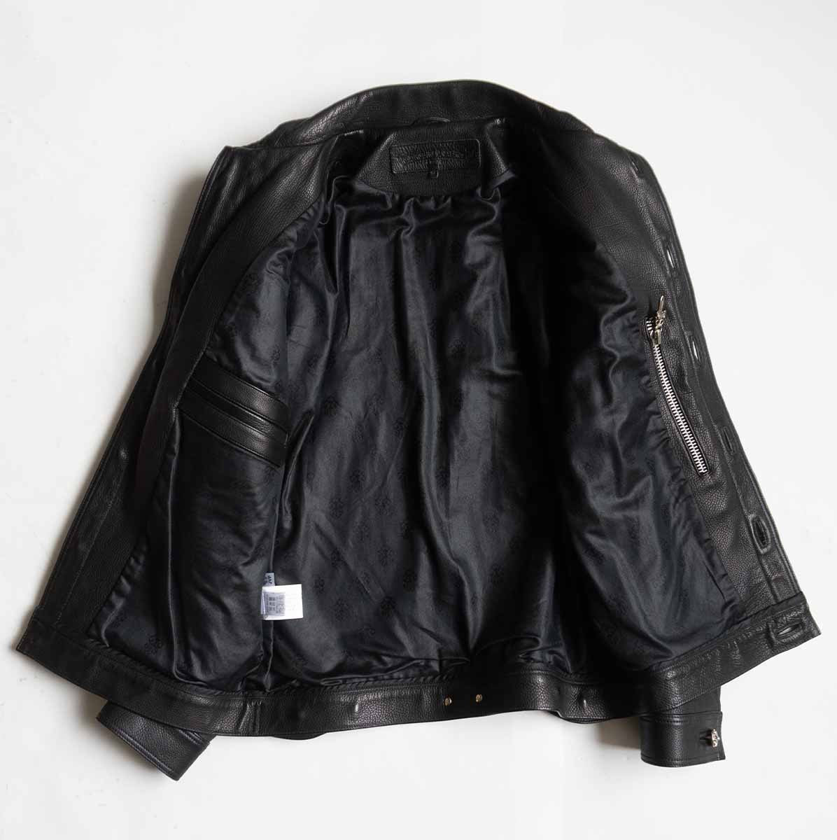 CHROME HEARTS CLASSIC JEAN VJ Leather Western Jkt Size M