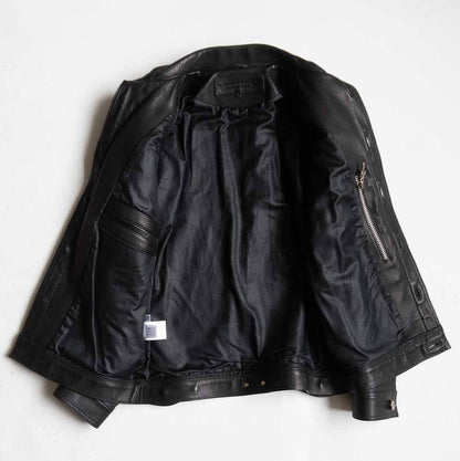 CHROME HEARTS CLASSIC JEAN VJ Leather Western Jkt Size M