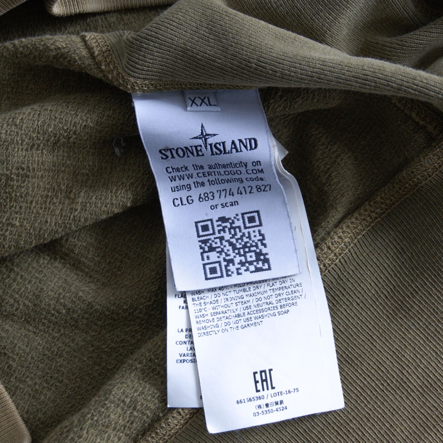 STONE ISLAND Garment Dyed Sweatshirt Size XXL