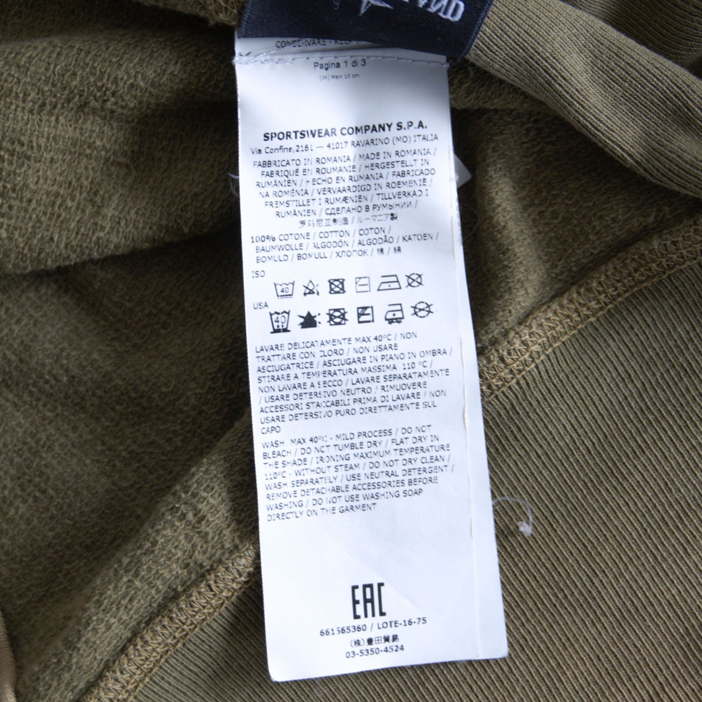 STONE ISLAND Garment Dyed Sweatshirt Size XXL