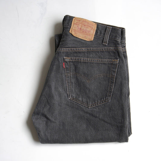 LEVI'S 80s 501 Pre-Dyed Black Denim Pants Size 32×34
