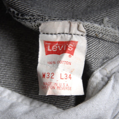 LEVI'S 80s 501 Pre-Dyed Black Denim Pants Size 32×34