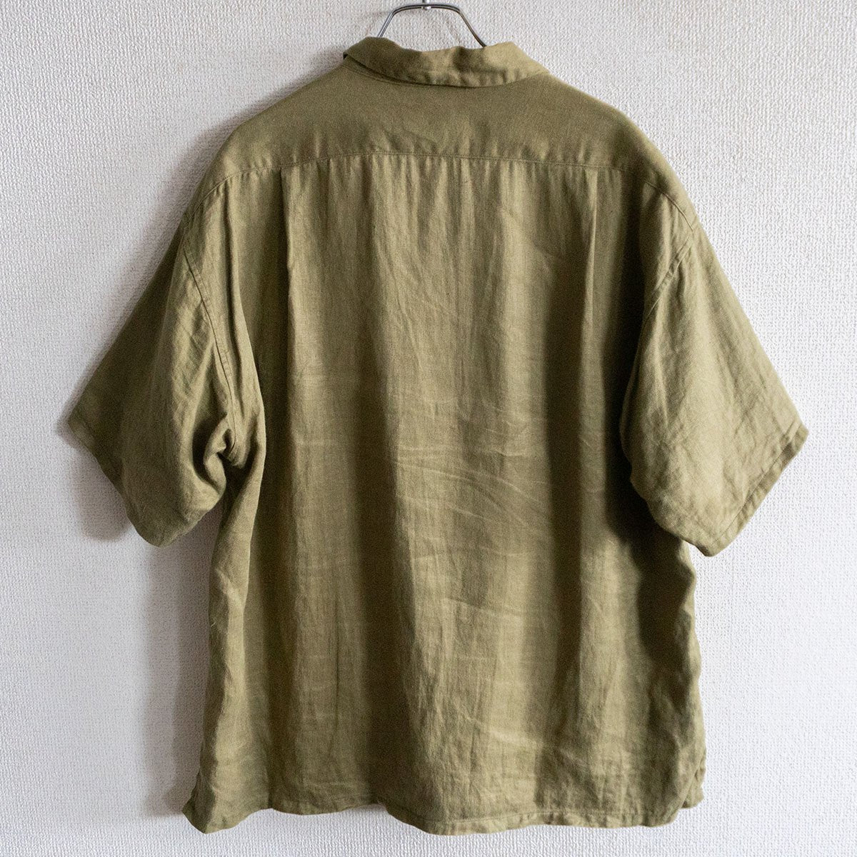 NIGEL CABOURN Linen Twill Open Collar Shirt Size M