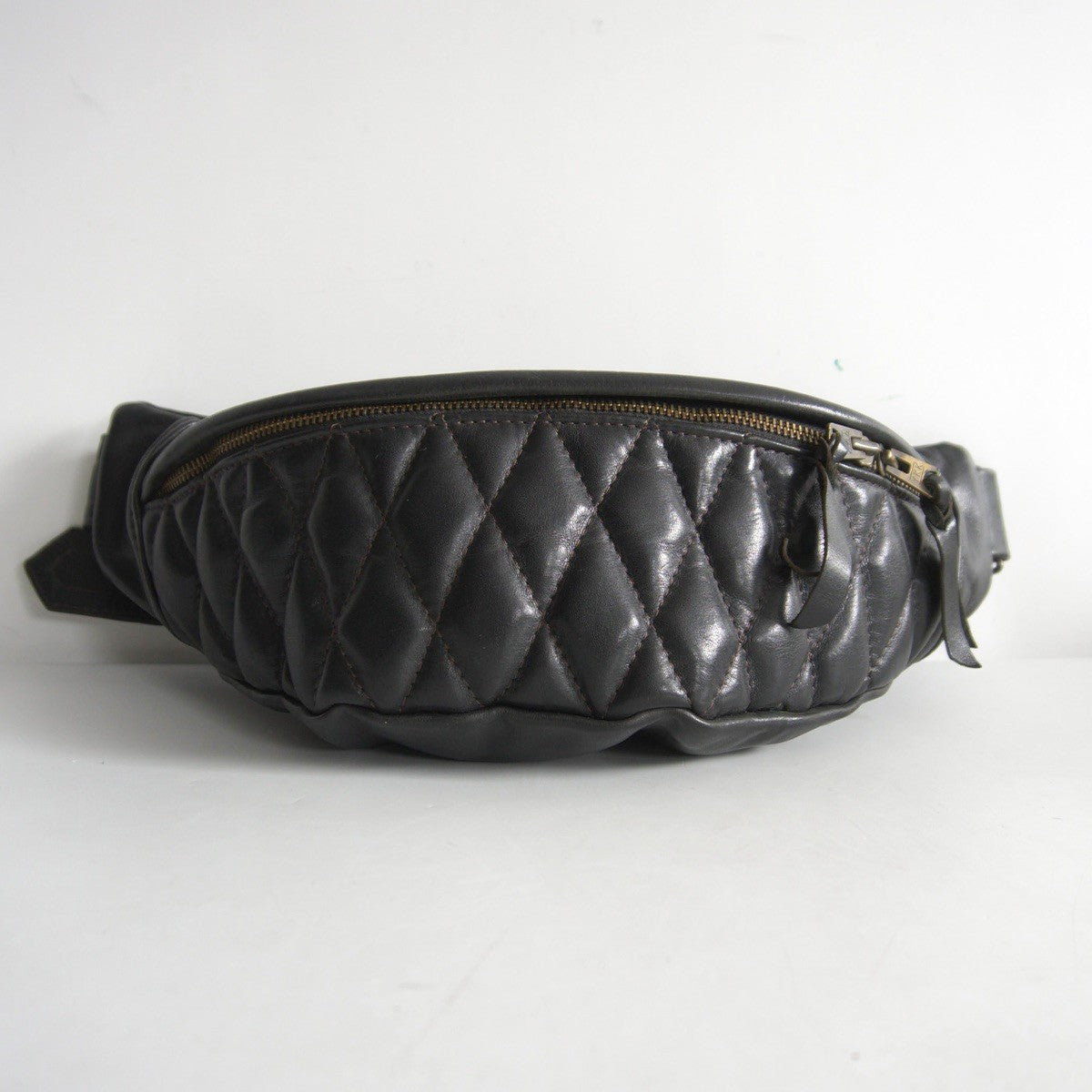 KADOYA HEAD FACTORY Black Leather Waist Bag Size ONE SIZE