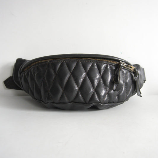 KADOYA HEAD FACTORY Black Leather Waist Bag Size ONE SIZE