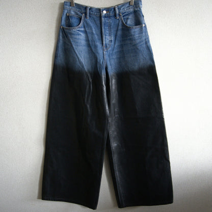 ALEXANDER WANG Serge Coated Wide Leg Jeans Size 30