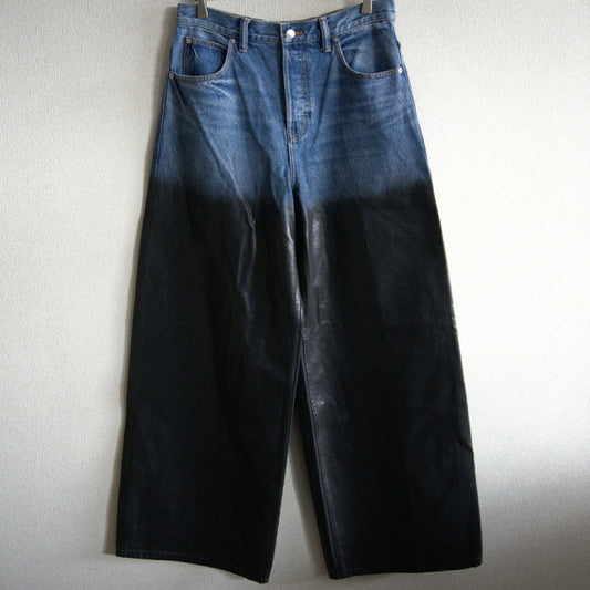 ALEXANDER WANG Serge Coated Wide Leg Jeans Size 30