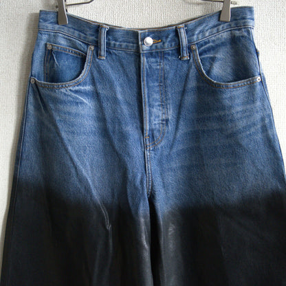 ALEXANDER WANG Serge Coated Wide Leg Jeans Size 30
