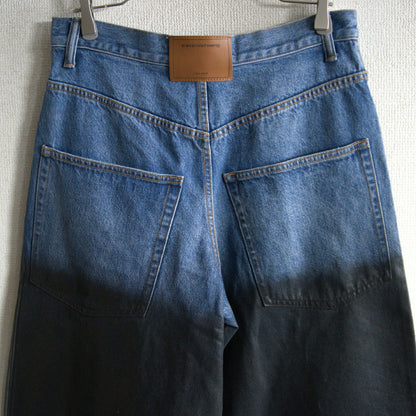 ALEXANDER WANG Serge Coated Wide Leg Jeans Size 30
