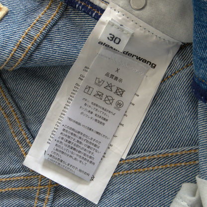 ALEXANDER WANG Serge Coated Wide Leg Jeans Size 30