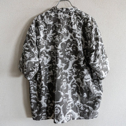 GOLD Woodstock Festival Print Open Collar Shirt Size L
