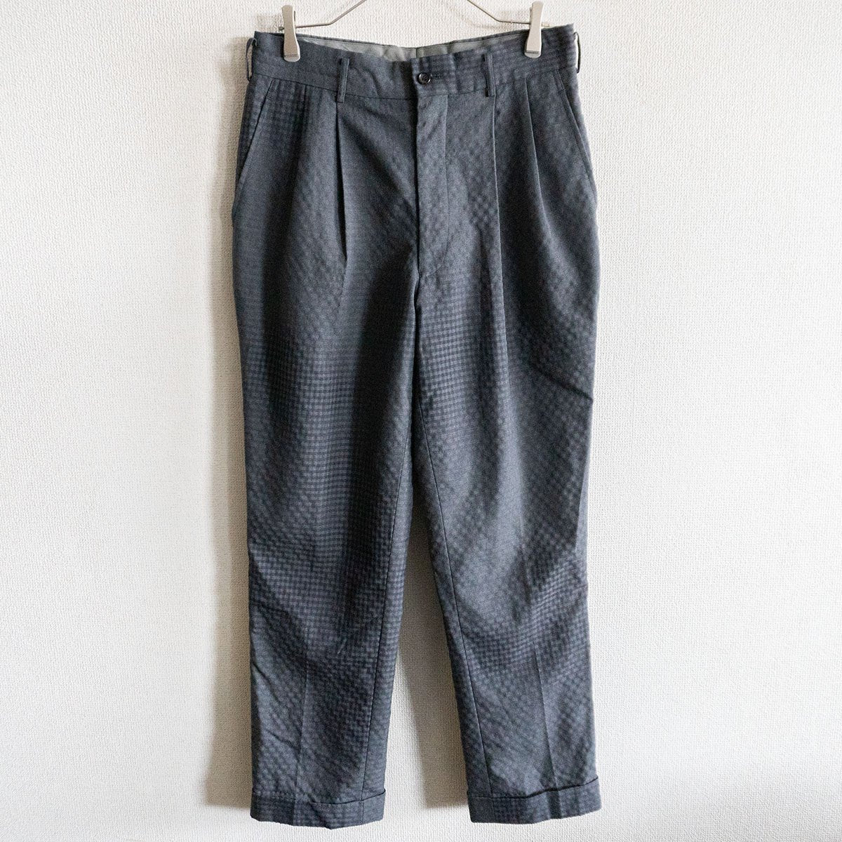 COMME des GARCONS HOMME 90s Faded Check Slacks Gray Size 32