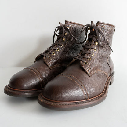 RRL Bowery Cap Toe Grained Leather Work Boots Brown Size 10