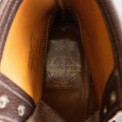 RRL Bowery Cap Toe Grained Leather Work Boots Brown Size 10