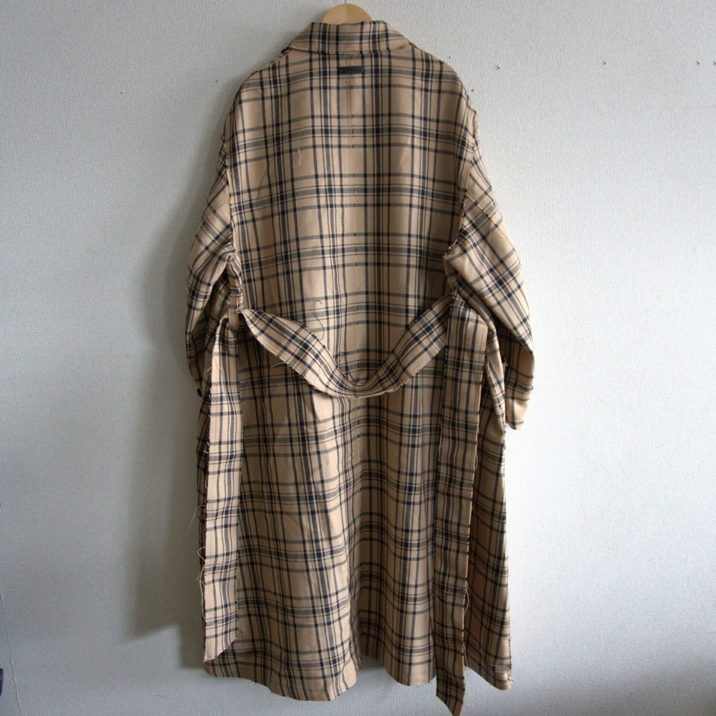 ami Alexandre Mattiussi Checked Belted Mac Coat Size L